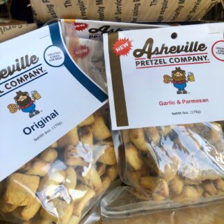 Fill a box of 6 oz bags of Asheville Pretzels in any combination of flavors.